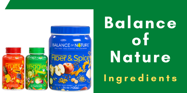 balance of nature ingredients or balance of nsture